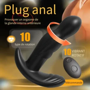 Vibrateur Anal Noir à 3 Moteurs